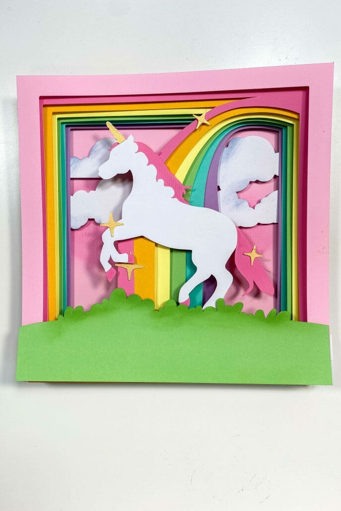 This Unicorn Shadow Box will make all of your magical wishes come true! The best part? You can make it yourself with our Unicorn SVG that’s works for both Cricut and Silhouette users.
