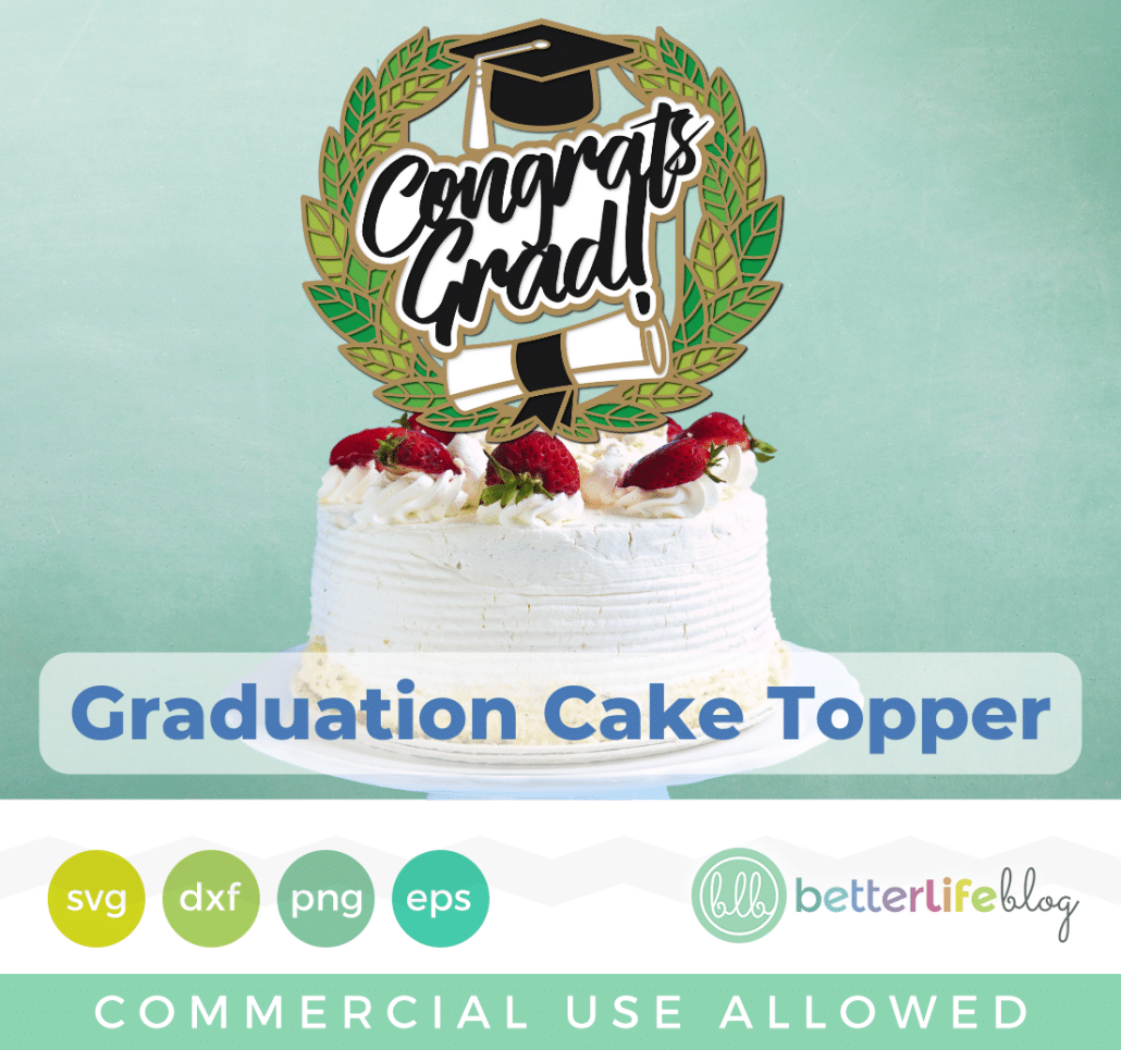 Graduation Cake Topper SVG Cut File