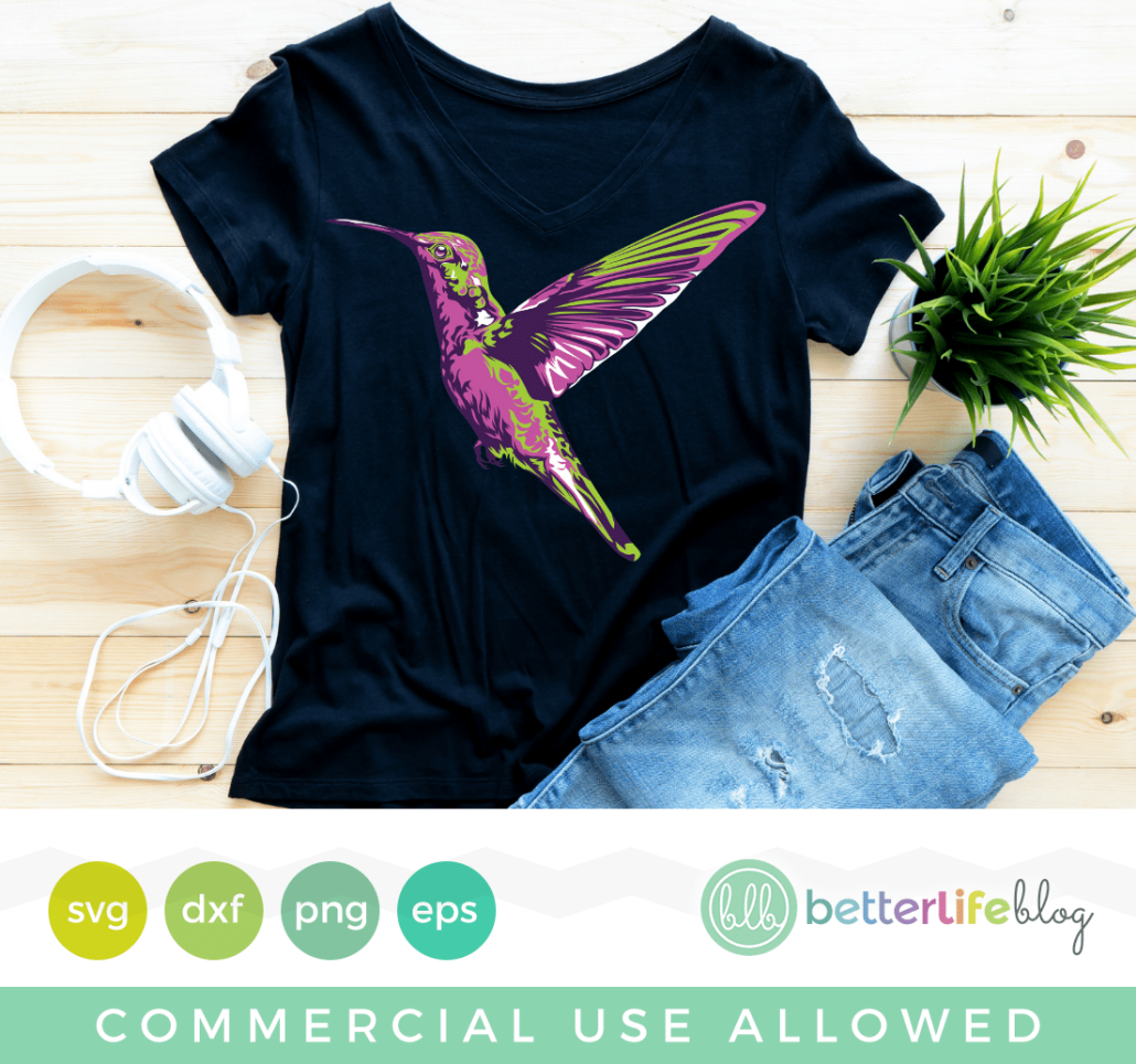 Hummingbird Pop Art SVG Cut File