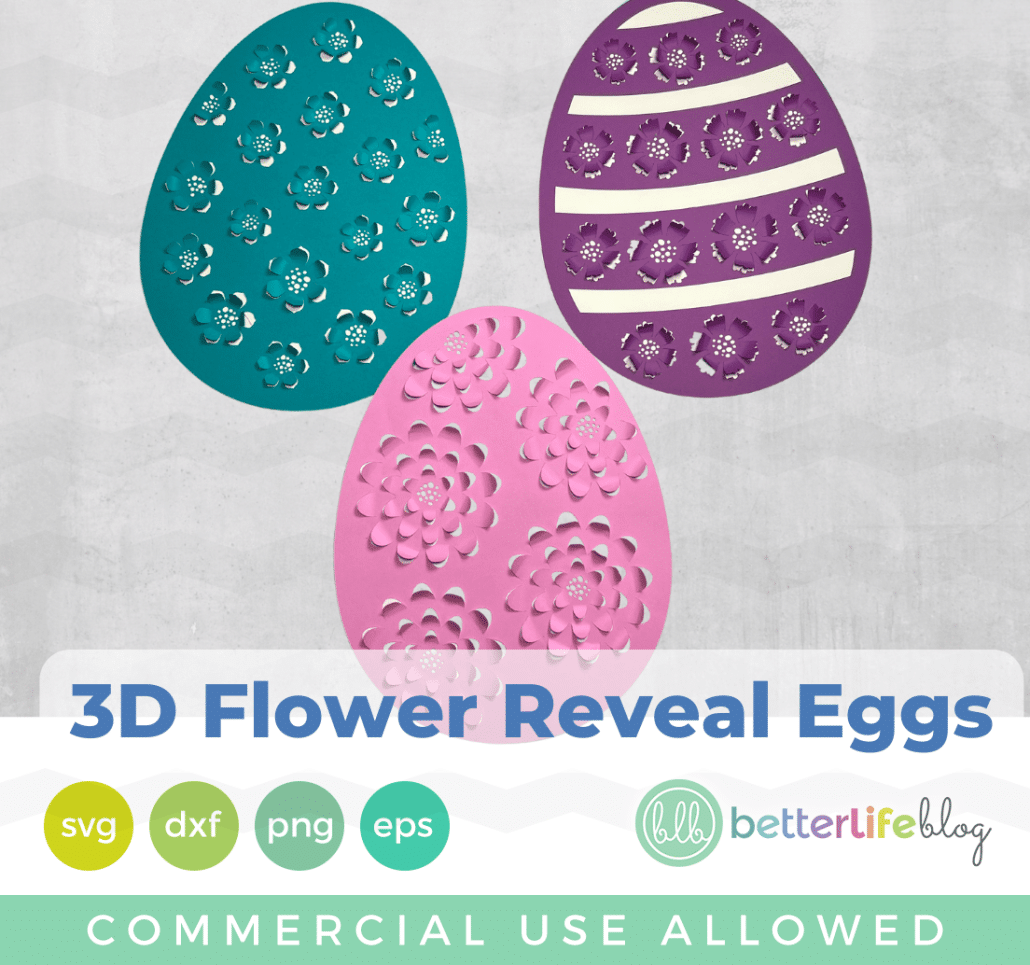 3D Flower Reveal Eggs SVG Cut File
