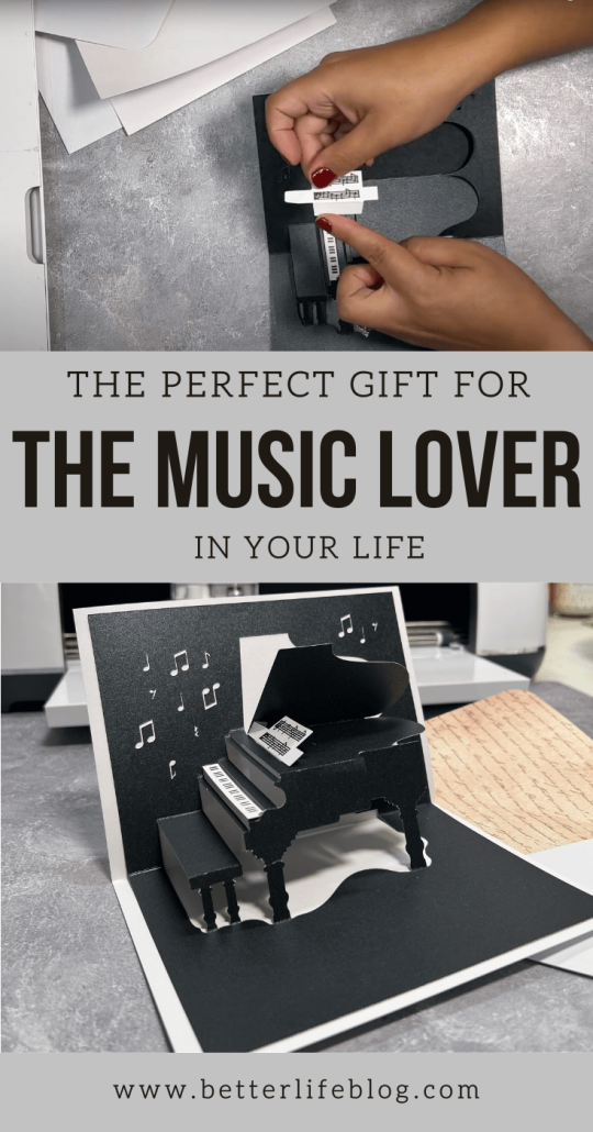 Got a music lover in your life? Then you just HAVE to make them this Grand Piano Pop-Up Card - which you can make right on your Cricut or Silhouette