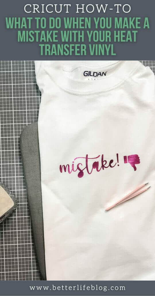 If you’ve ever made a “boo boo” with your heat transfer vinyl, don’t worry! You can use your clothing iron and a pair of tweezers to fix it all up. With our easy tutorial, you can learn how to remove heat transfer vinyl from your fabric Cricut projects