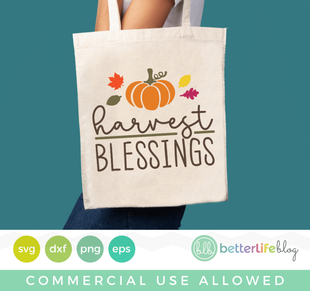 Harvest Blessings Autumn Fall SVG Cut File