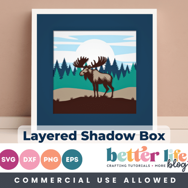 Moose Shadow Box SVG Cut File