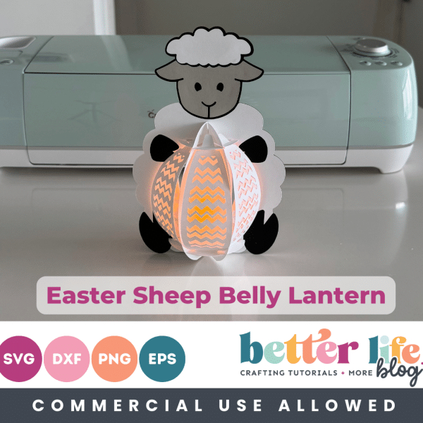Easter Lamb Belly Lantern Spring SVG Cut File