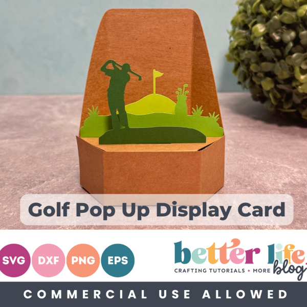 Golf Display Pop Up Card SVG Cut File