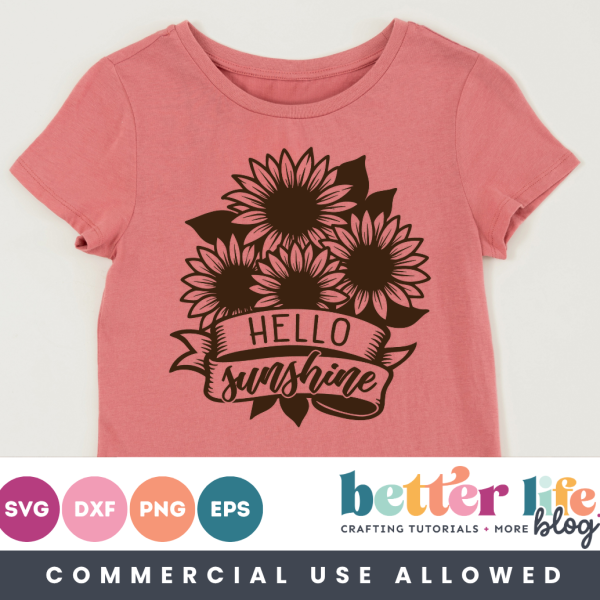 Be the Sunshine Sunflowers Ribbon SVG Cut File