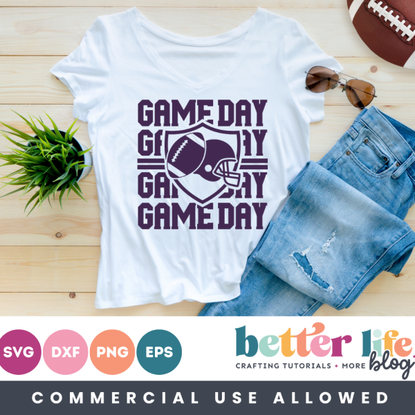Football Game Day Emblem SVG Cut File