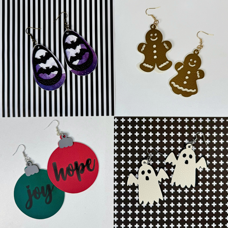 Faux Leather Holiday Earrings